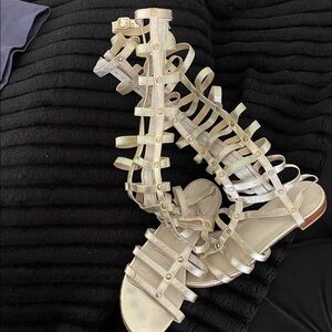 Stuart Weitzman Metallic Gladiator Sandals gold 7